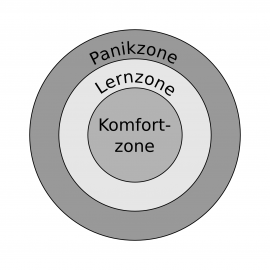 Darstellung Komfortzone-Lernzone-Panikzone