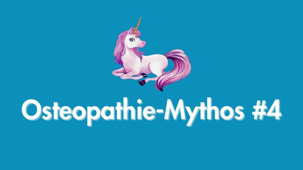 Osteopthie-Mythos Nr 4 dekoriert mit einem pinken liegenden Einhorn